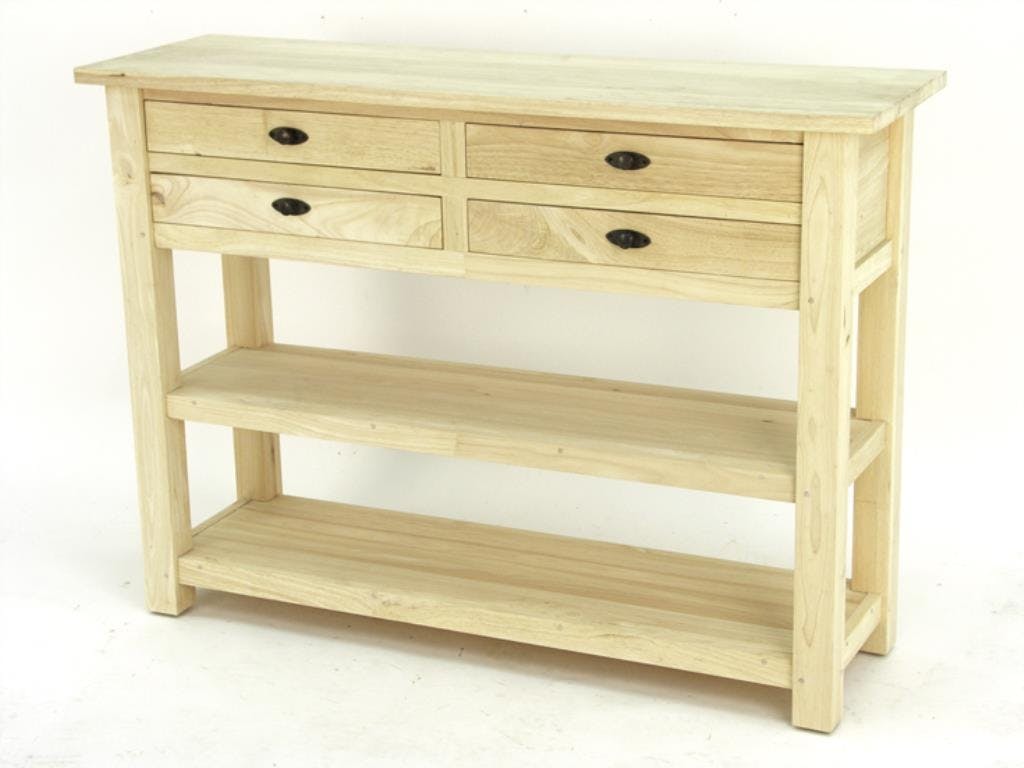 Console drapier avec tiroirs bois hévéa 125cm TRADITION