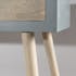 Console en bois couleur gris béton 3 tiroirs et pieds couleur naturelle 100x34x77cm LORENS