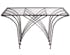 Console en métal chromé pieds en arcs croisés et plateau verre 30x104x79cm