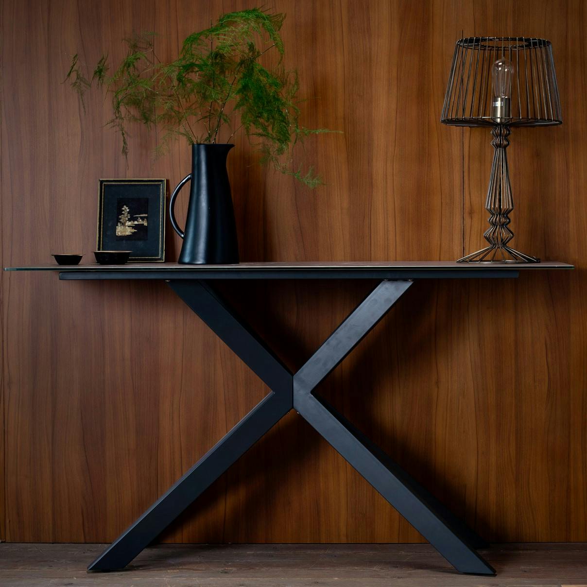 Console en verre gris clair OTTAWA