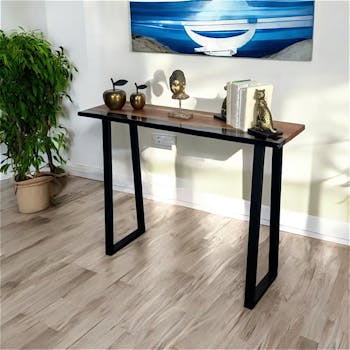 Console epoxy noir et bois d'acacia BORA