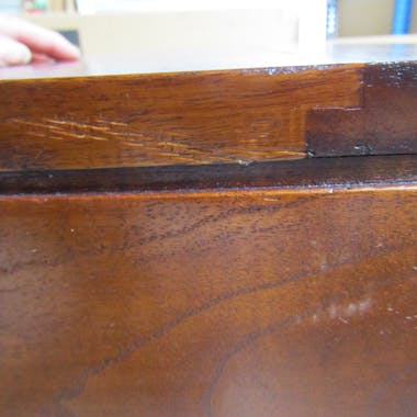 Console exotique bois acajou avec tiroirs 120cm LOLA
