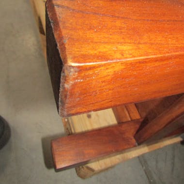 Console exotique bois acajou avec tiroirs 120cm LOLA