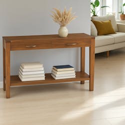 Console exotique bois acajou avec tiroirs 120cm LOLA