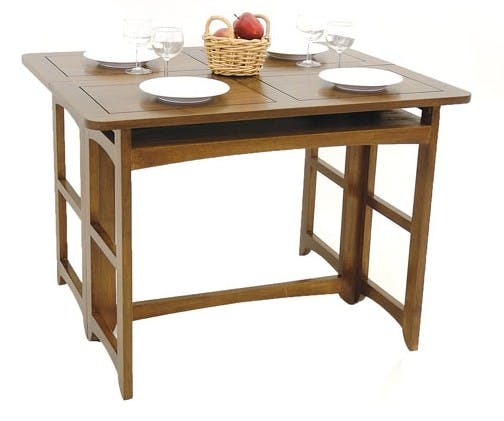 Console extensible en table repas hévéa 100cm TRADITION