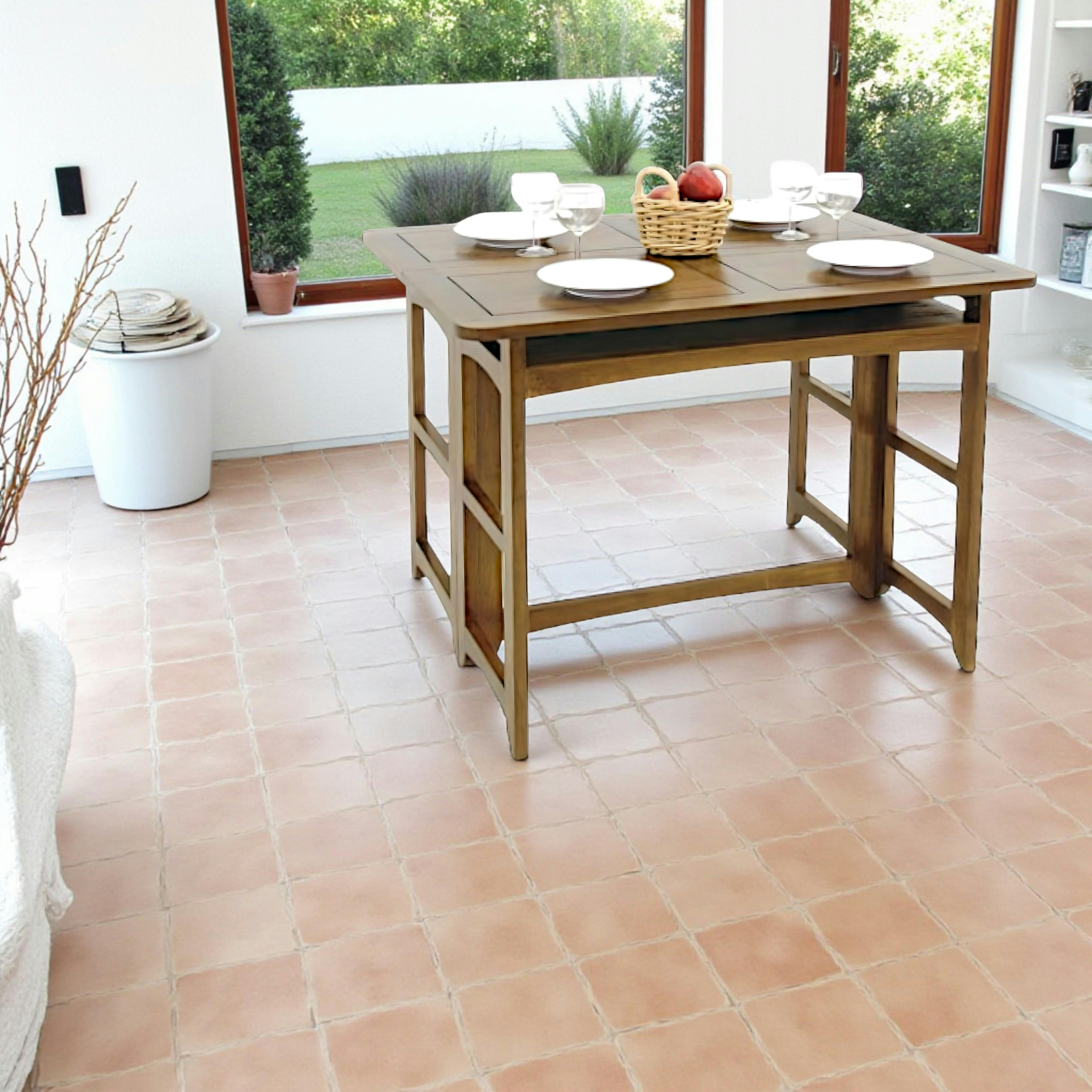 Console extensible en table repas hévéa 100cm TRADITION