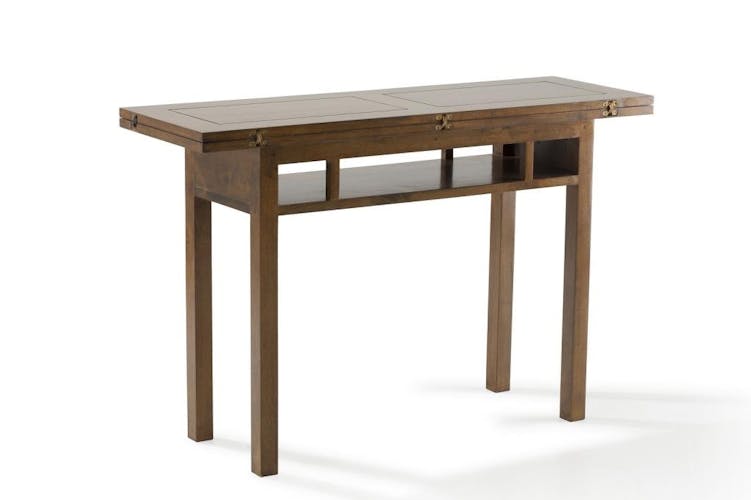 Console extensible en table repas hévéa 120cm HELENA
