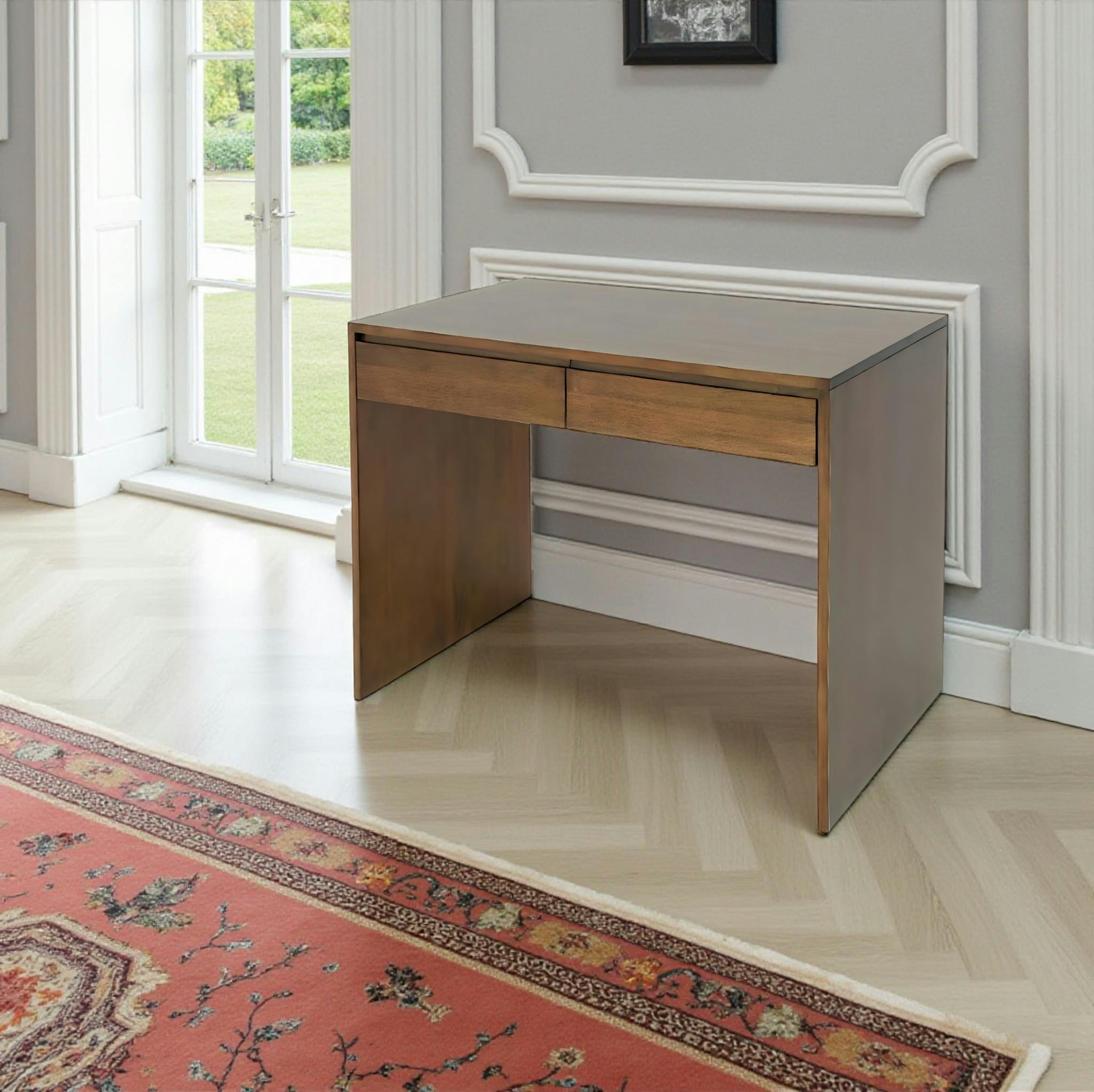 Console Hévéa 2 tiroirs 100x60x78cm BALTIC