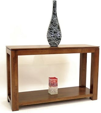  Console hévéa double plateaux 120cm HELENA