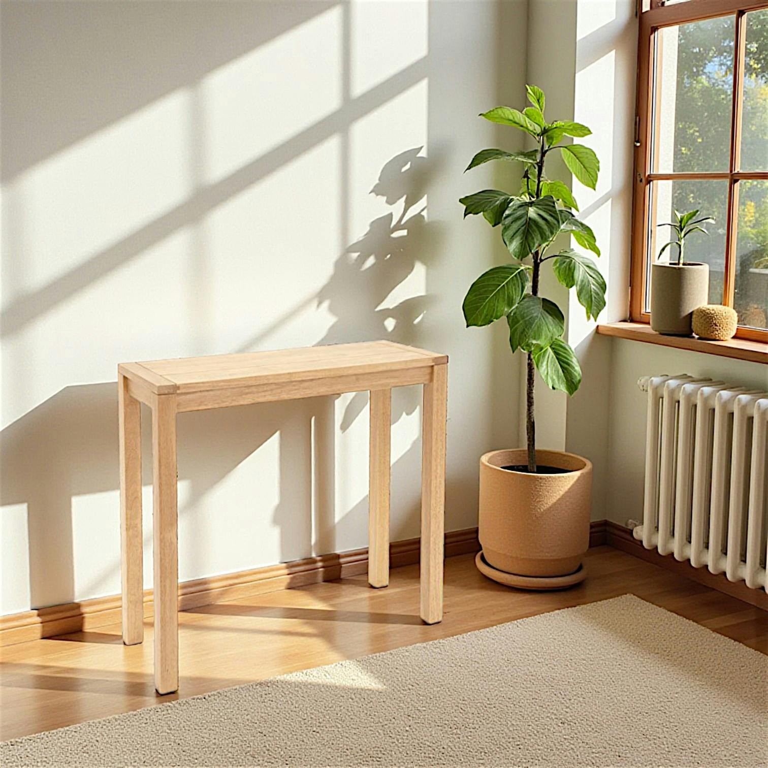 Console moderne bois hévéa 80cm ATTAN