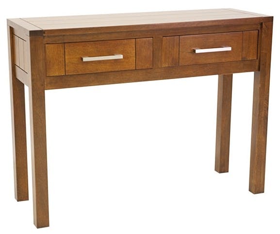 Console moderne bois hévéa avec tiroirs 100cm ATTAN