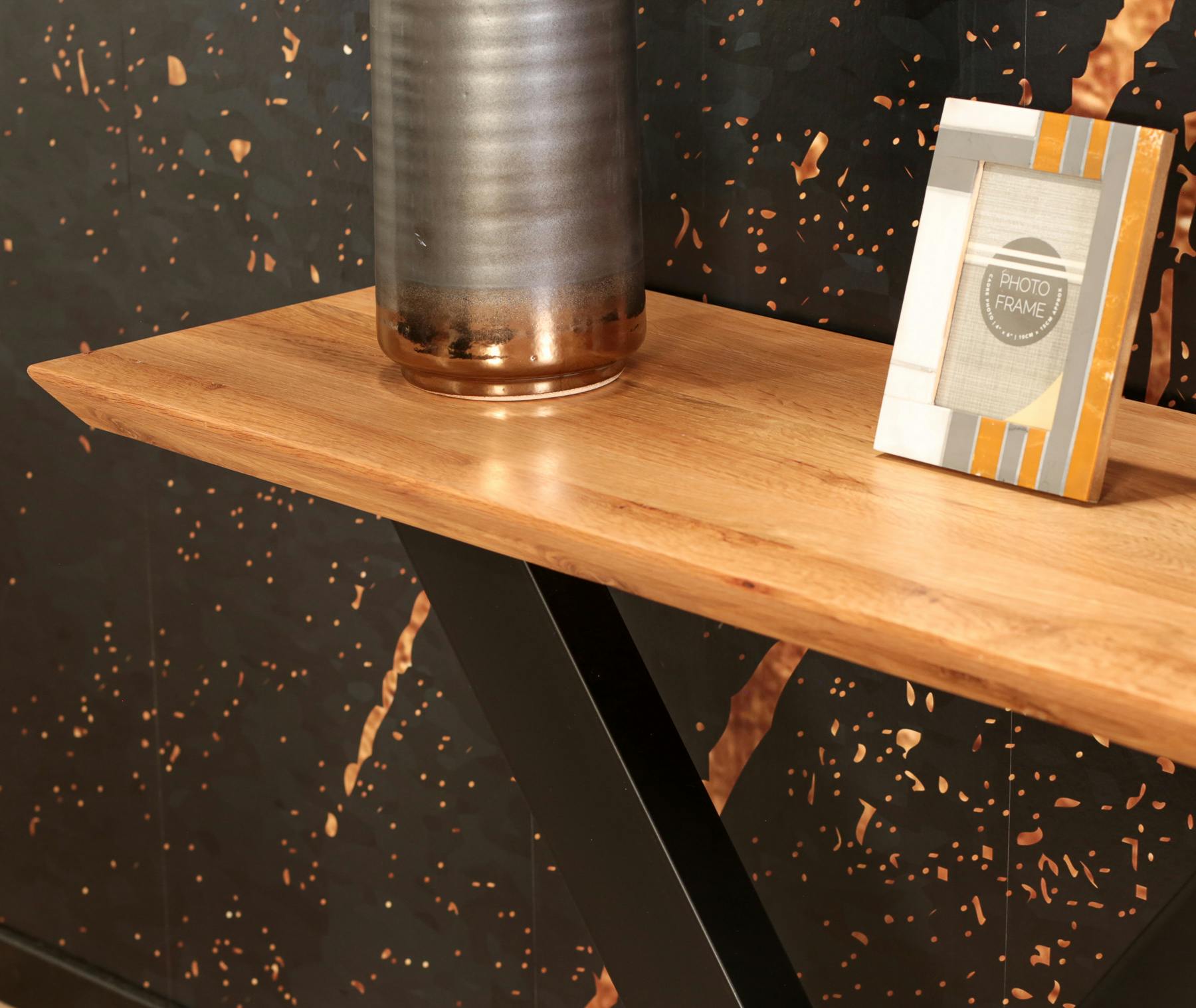 Table à Manger Bois Métal Pied Croisé 200 Cm VOLGA