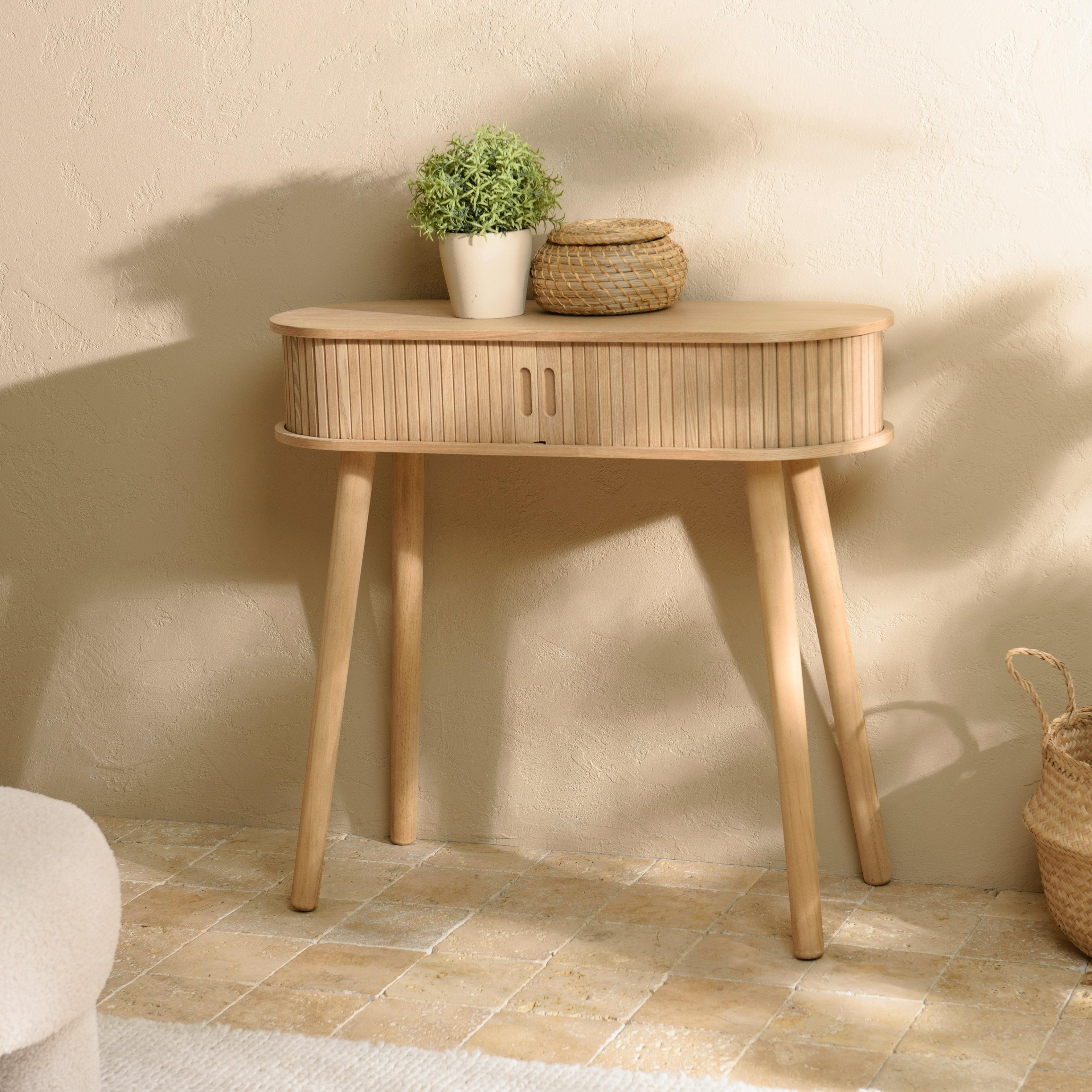 Console ovale  en bois couleur naturelle CASTILLE