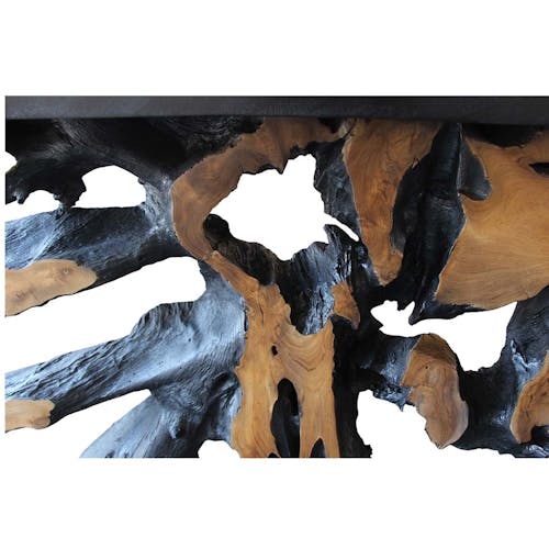 Console racine de teck contour bois noir ARIZONA