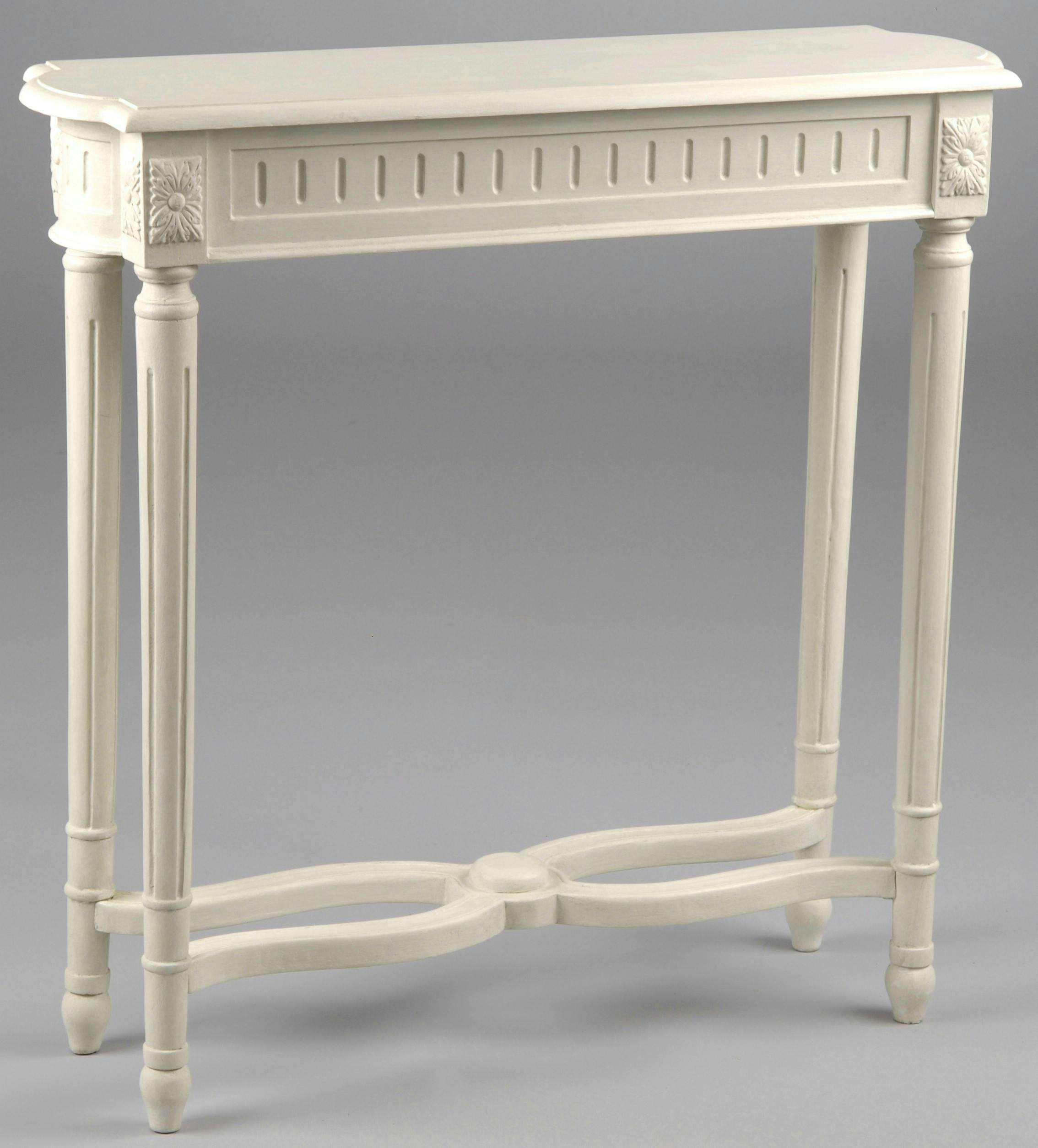 Console romaine bois blanc 80 cm PORQUEROLLES L 80 x P 25 x  H 80 AMADEUS