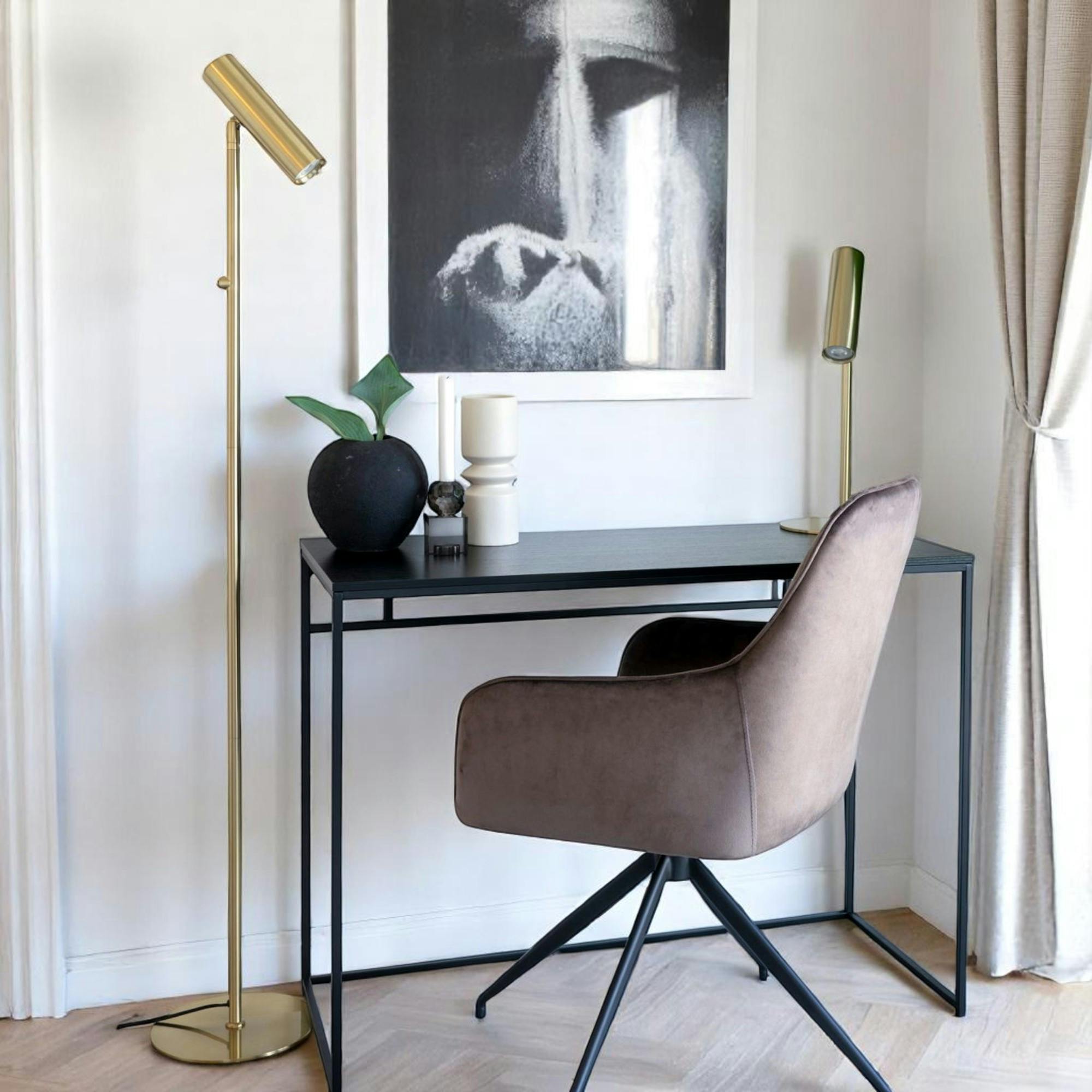 Console/bureau noir - design minimaliste TALLINN