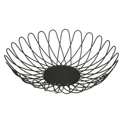 Corbeille en métal noir forme pétale 28cm