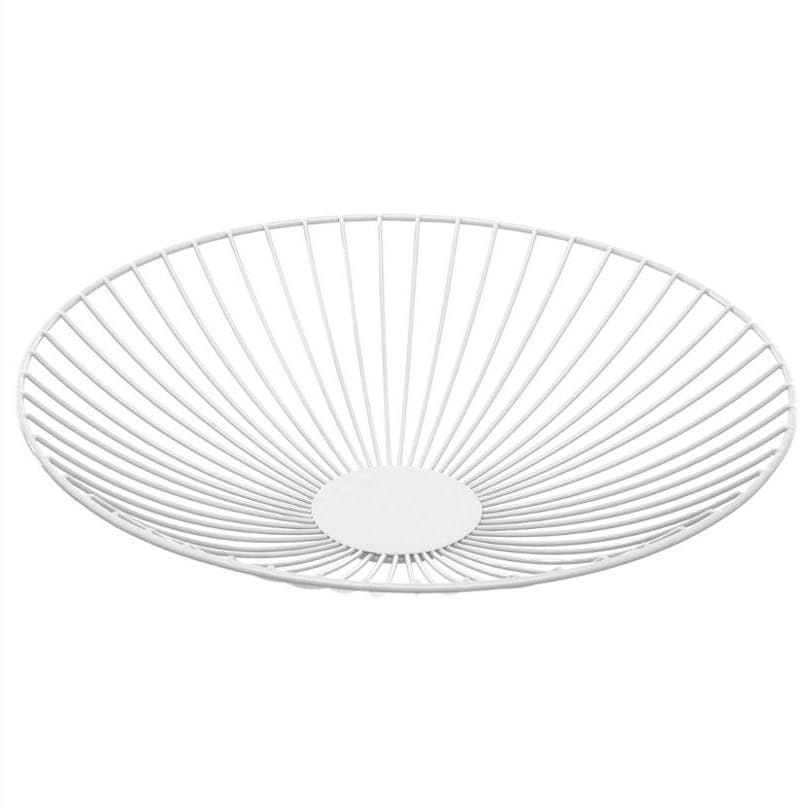 Corbeille ronde en métal blanc D35xH7,5cm