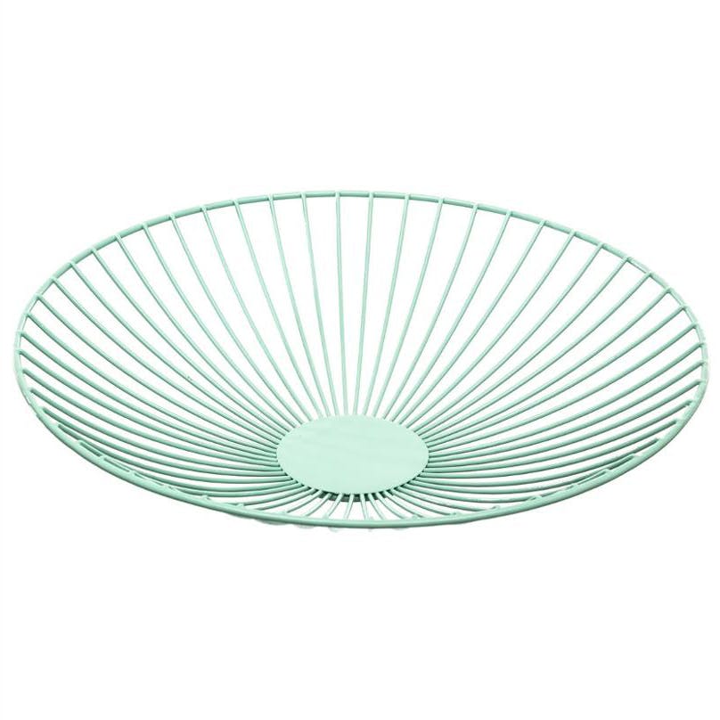 Corbeille ronde en métal vert D35xH7,5cm