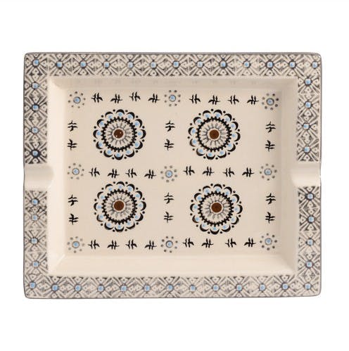 Coupe / Centre de table 18x15,5cm Nelson écru à motifs Fleurs rondes point central bordeaux