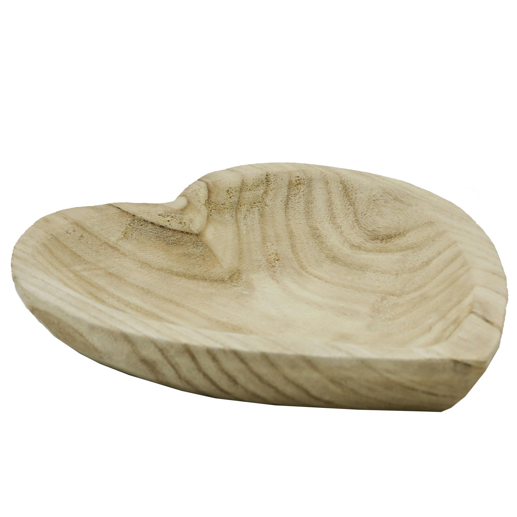 Coupe centre de table forme cœur en bois 27 cm