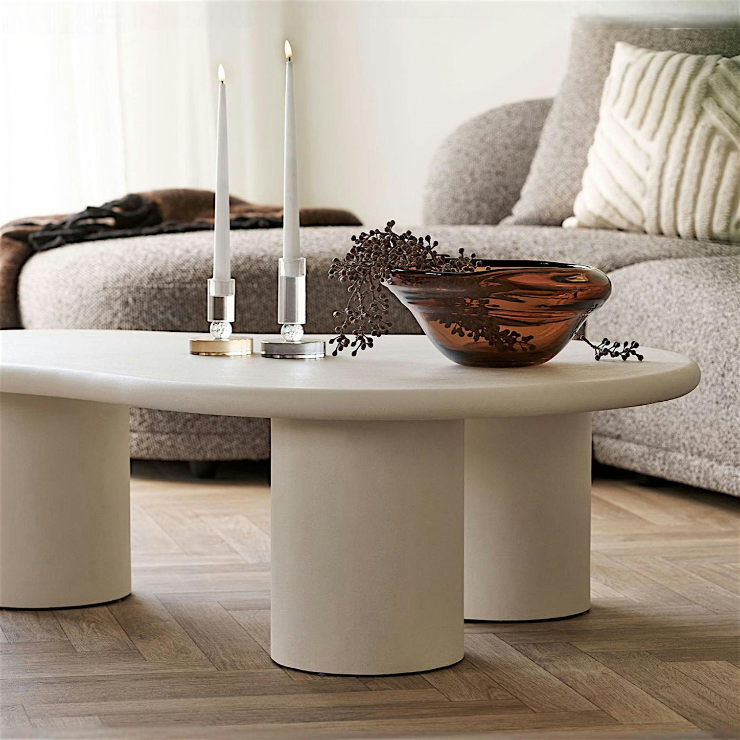 Coupe décorative en verre brun