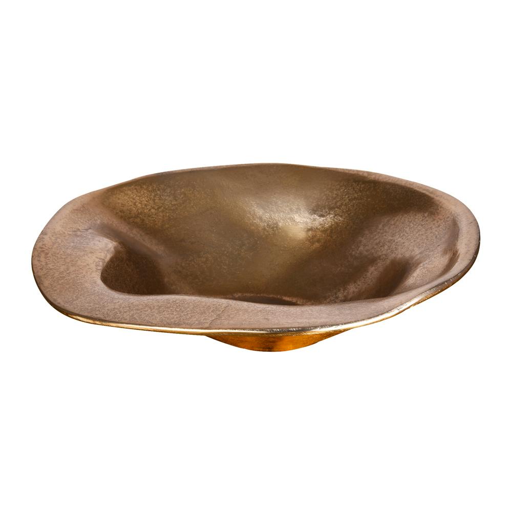 Coupe ronde dorée vagues D 25 cm