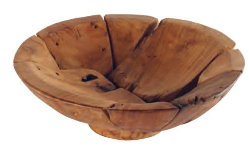 Coupe ronde en chutes de Teck D39xH12cm