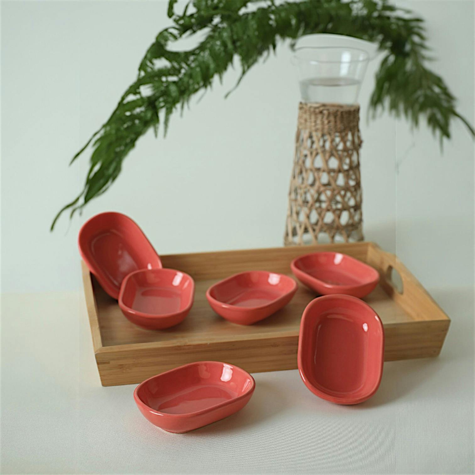 Coupelle en céramique corail brillant (lot de 6) EFIRA