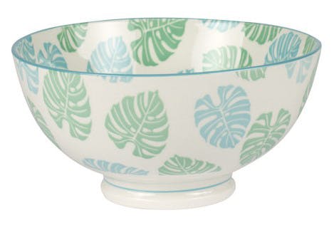 Coupelle porcelaine décorée tropic bleue