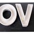 Coupelles mot "Love" en dolomite 10x13cm