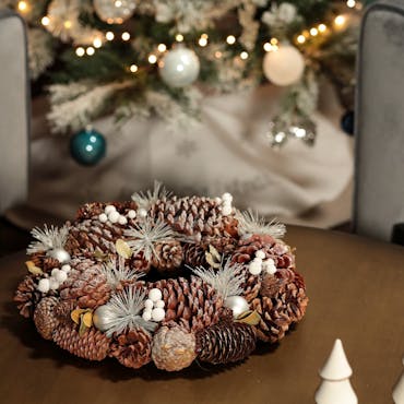 Couronne de Noël blanche
