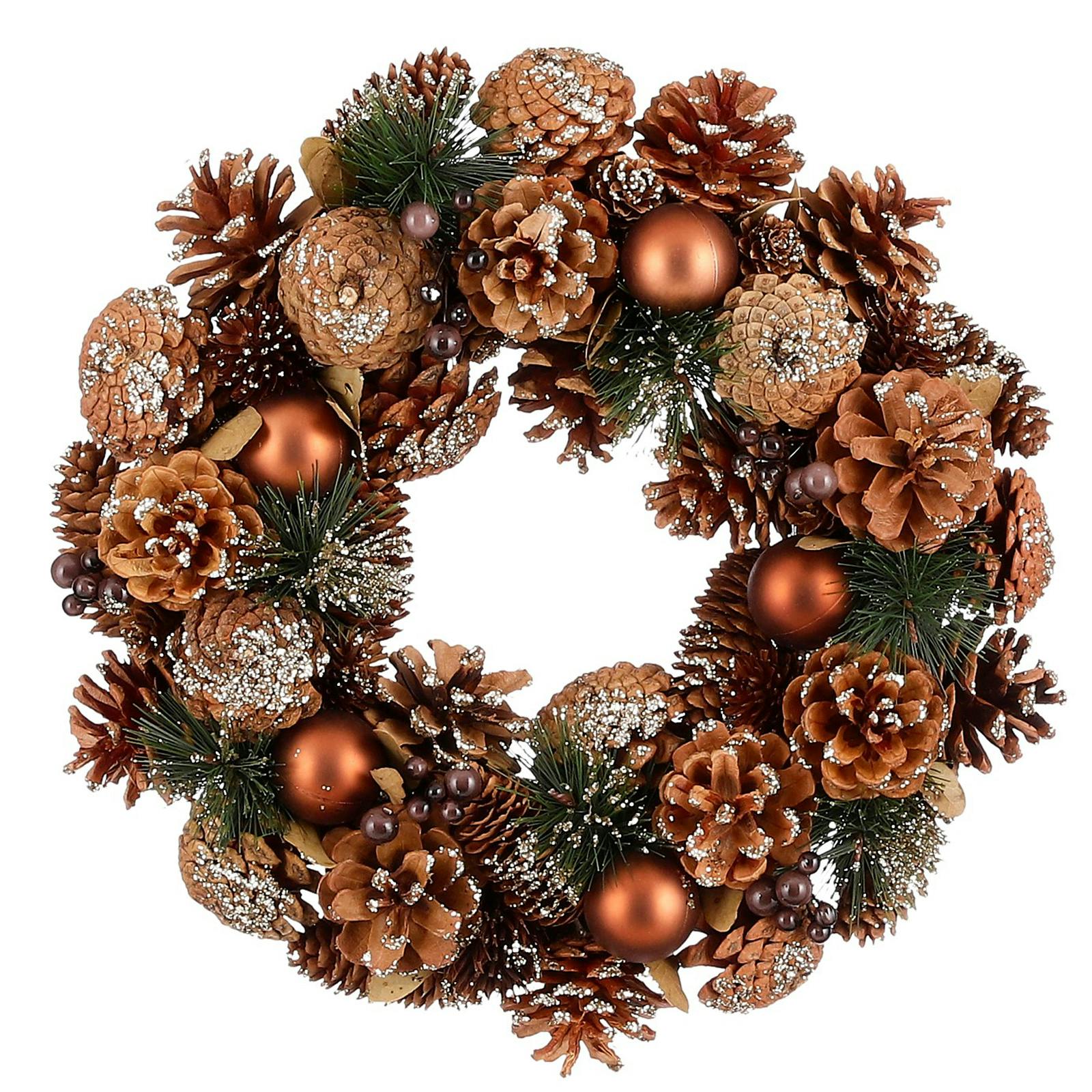 Couronne de Noël brun cuivré, D 34 cm