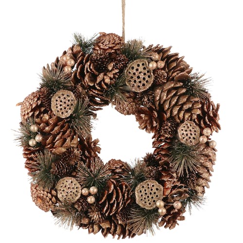 Couronne de Noël doré D 34 cm