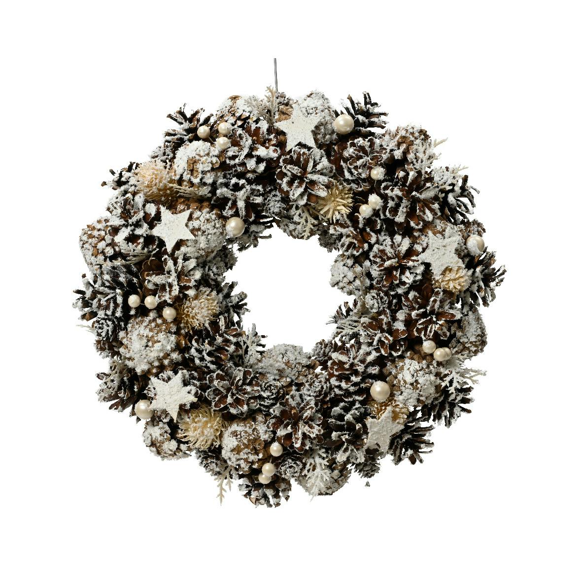 Couronne de Noël pommes de pin D34 cm