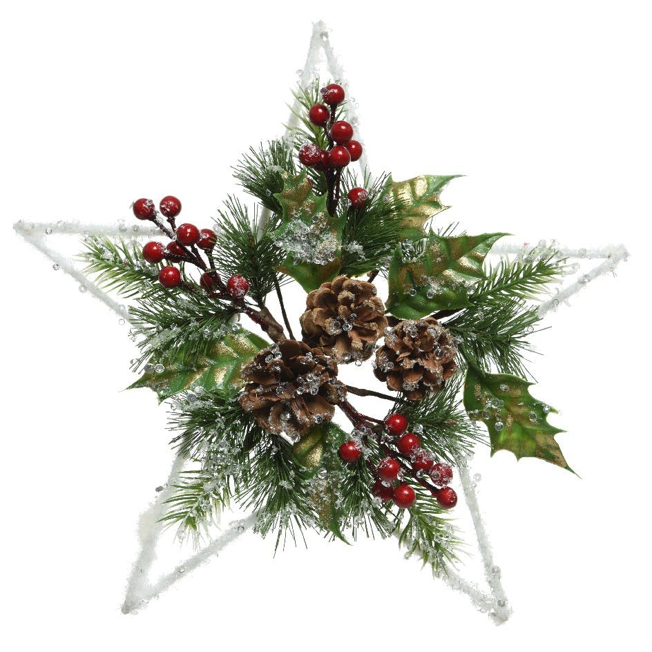 Couronne étoile de Noël 30 cm