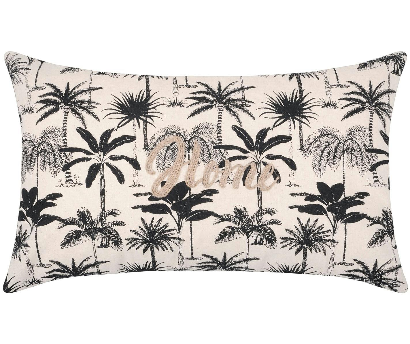 Coussin 30x50 paysage exotique noir et blanc