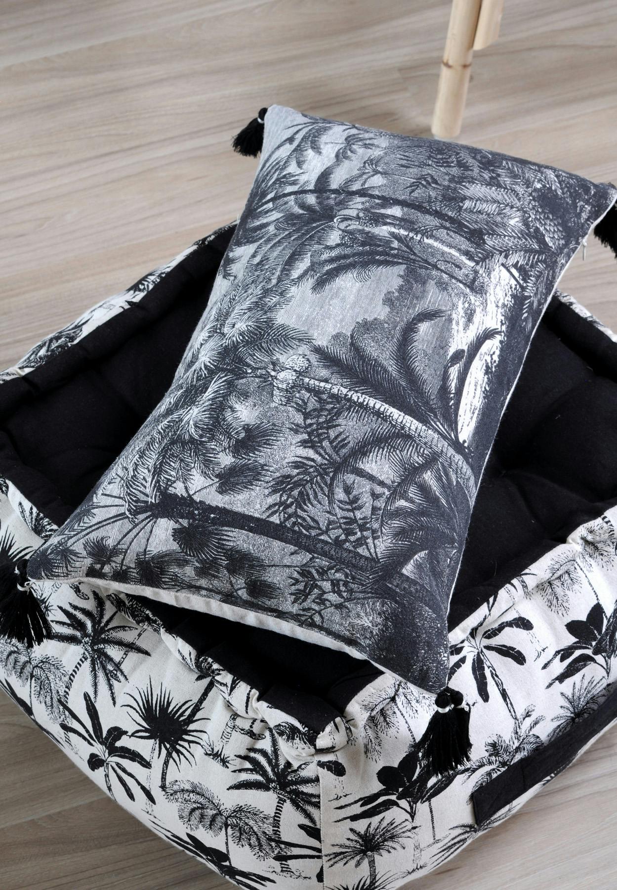Coussin Décoratif Wednesday - 35x20cm 100% Polyester Noir