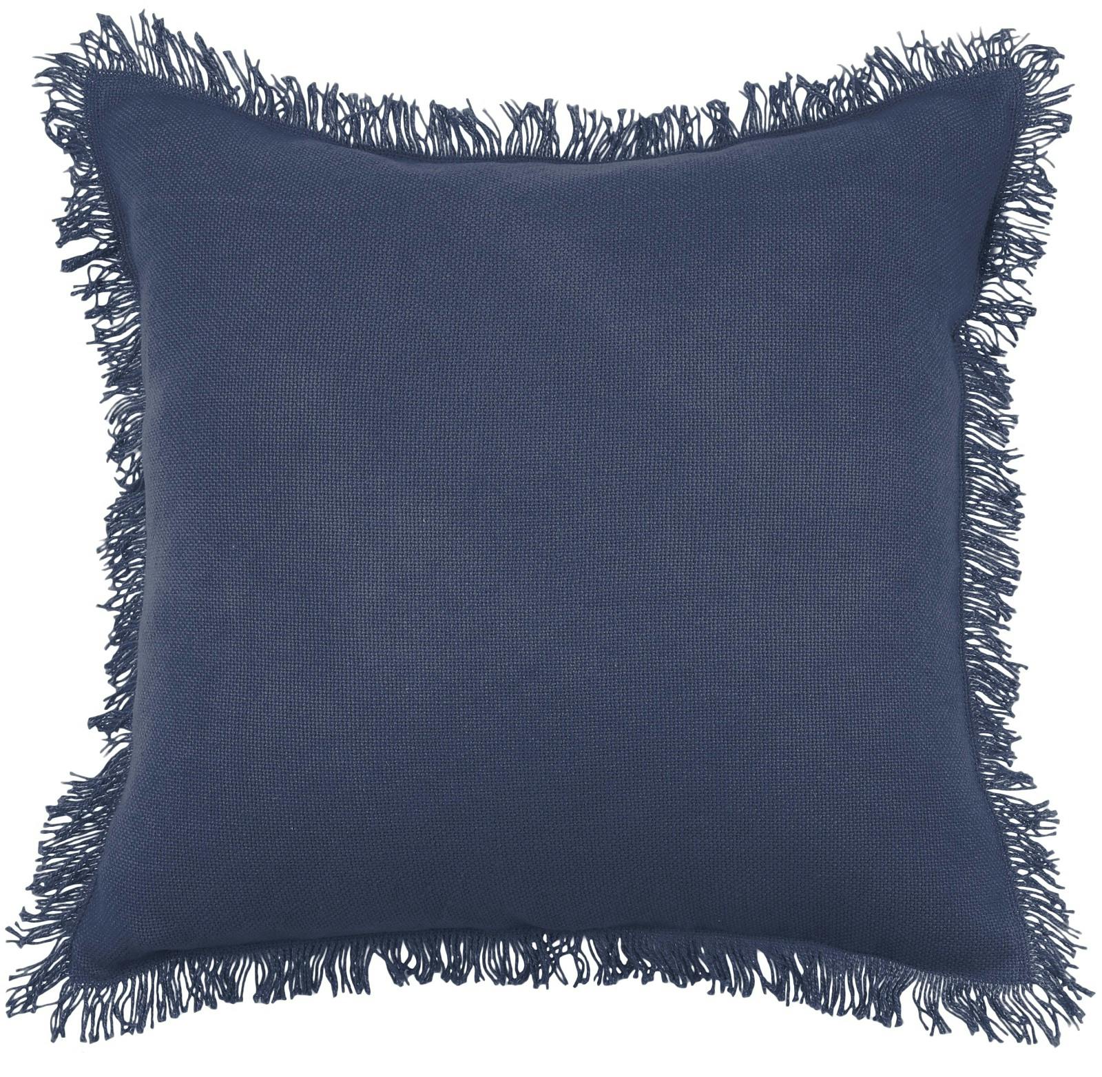 Coussin à franges marine 40x40cm PRAGUE