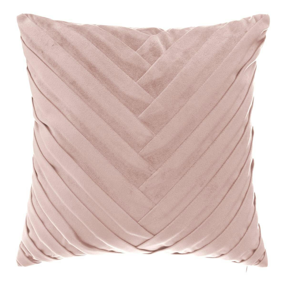 Coussin à motifs tressés velours vieux rose