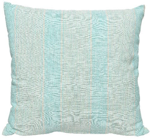 Coussin à rayures en coton tons bleus
