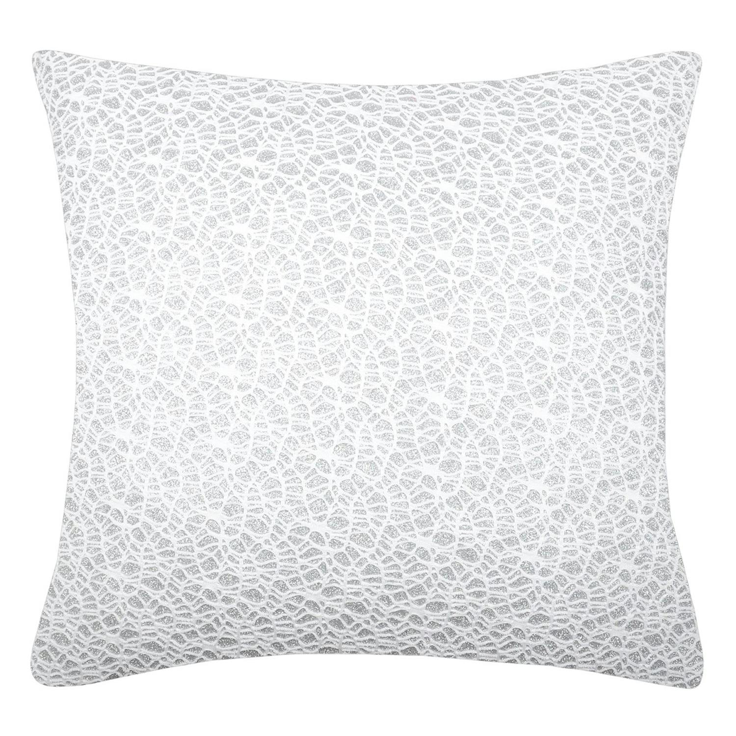 Coussin argenté motif façon toile d'araignée 40 x 40 cm