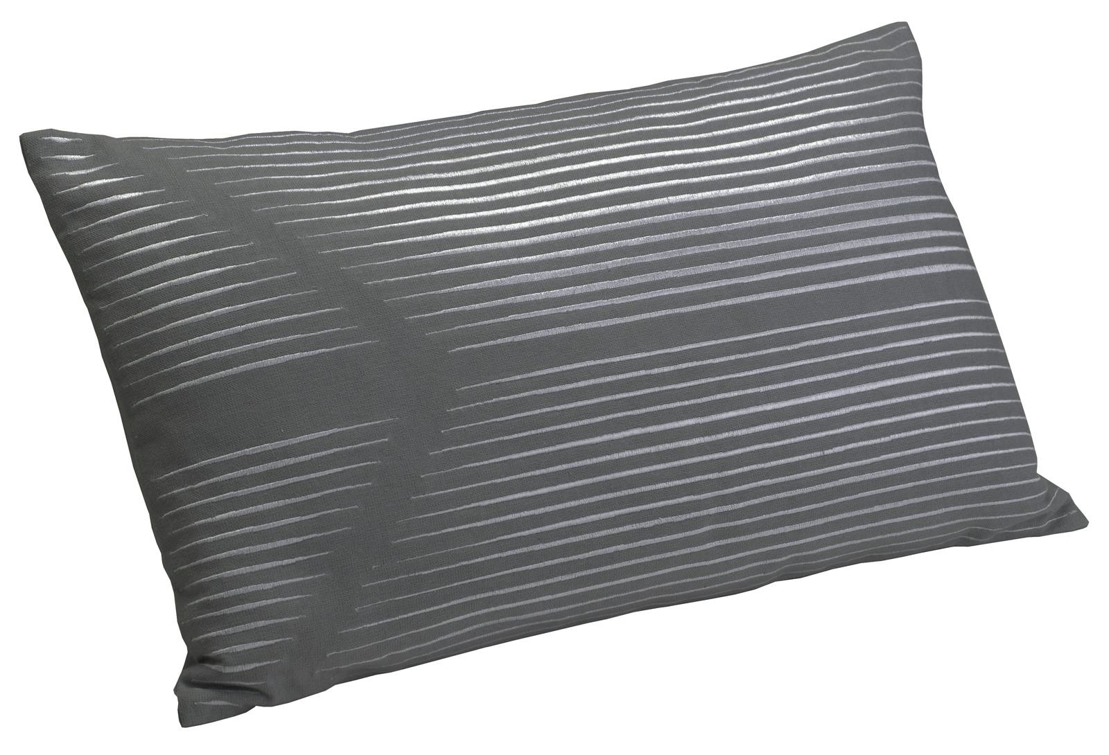 Coussin ARROW gris anthracite décor lignes 30x50cm