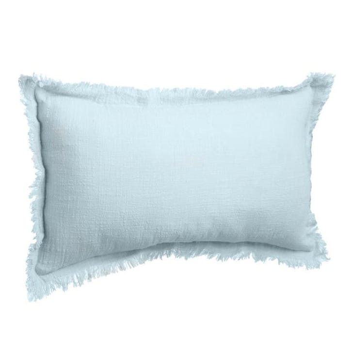 Coussin avec contours à franges coloris amande 30x50cm
