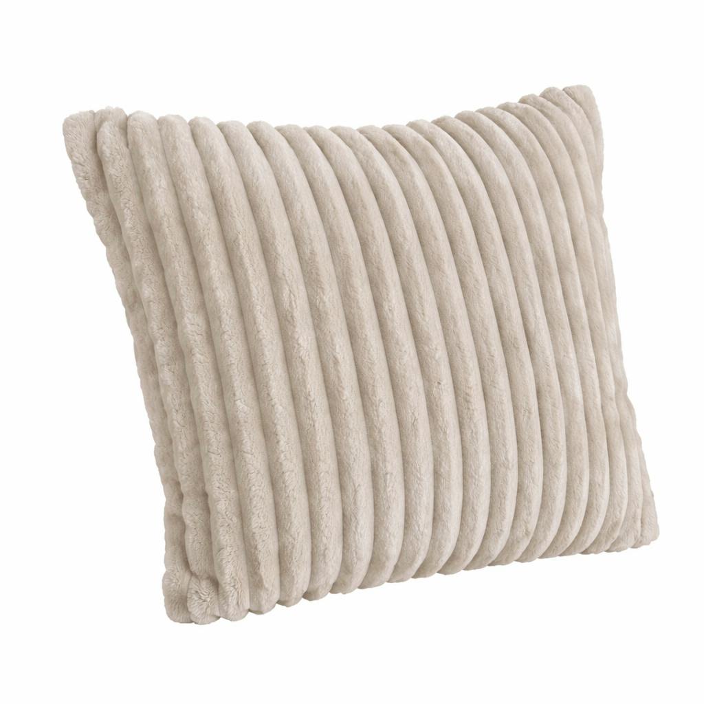 Coussin beige en velours côtelé RIVOLI