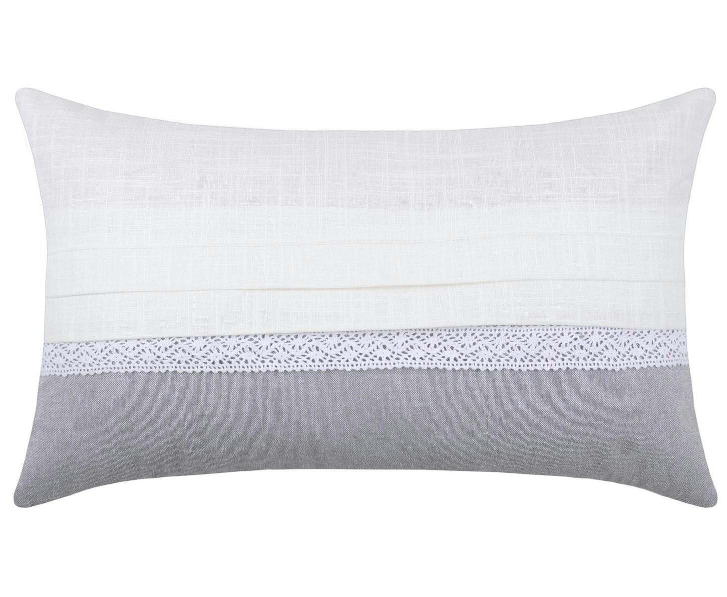 Coussin bicolore blanc gris 30x50