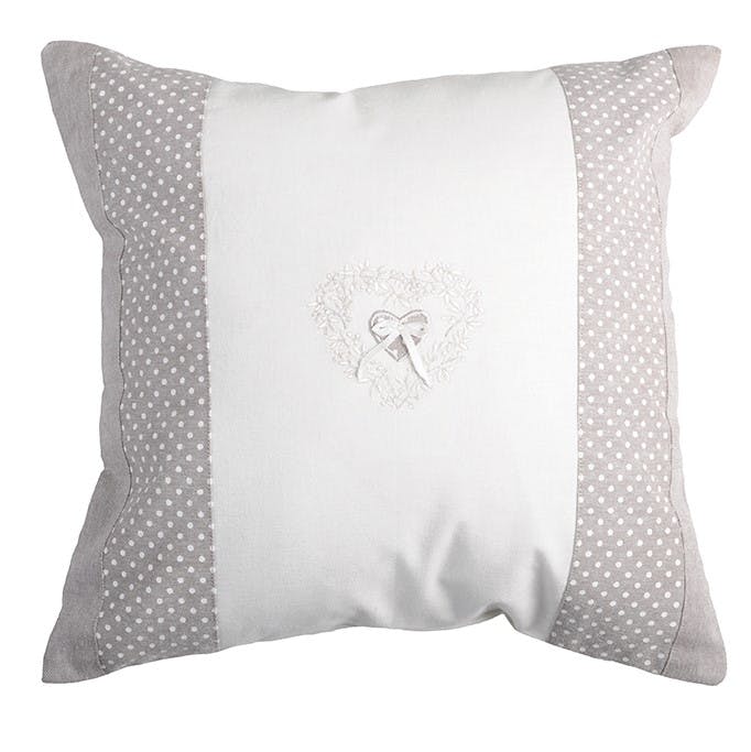 Coussin blanc beige coton Verone 40x40cm