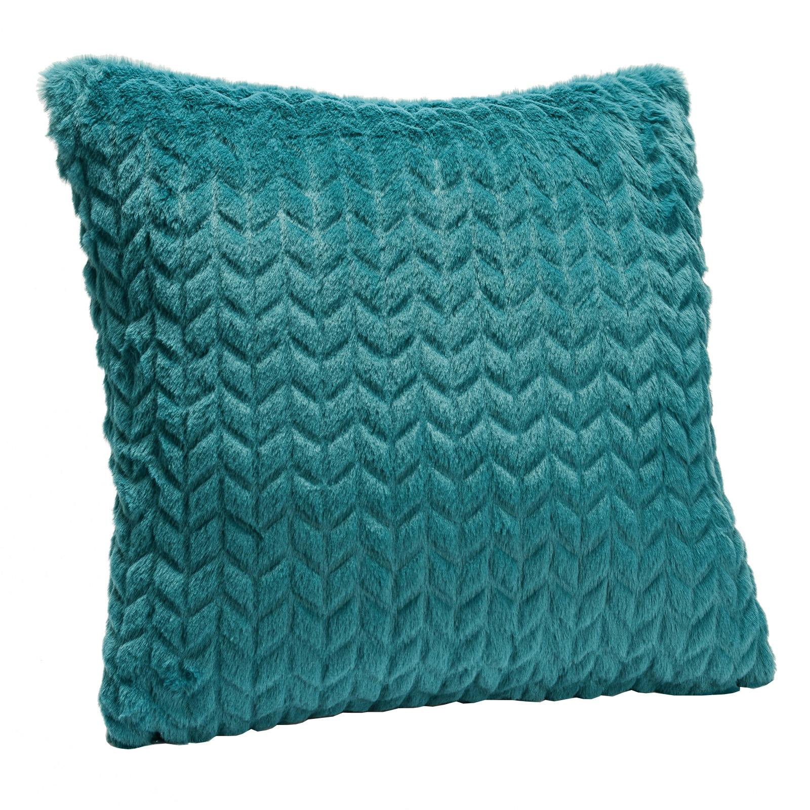 Coussin bleu à motif chevrons