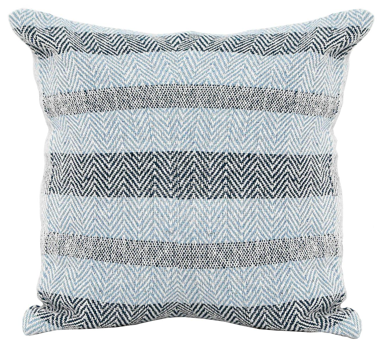 Coussin bleu carré effet chiné coton 45x45cm