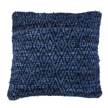Coussin bleu profond motif diamant